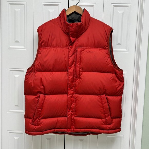 LL Bean Mens Goose Down Vest Burnt Orange XL - Picture 1 of 3